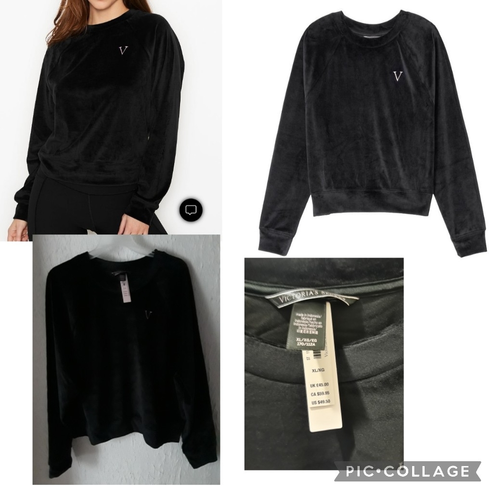 NWT VICTORIA'S SECRET CREWNECK VELOUR SWEATER XL,NEW IN ORIGINAL PACKAGING W/TAG